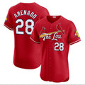 Custom #28 Red 2024 City Connect STL Baseball Shirt Top