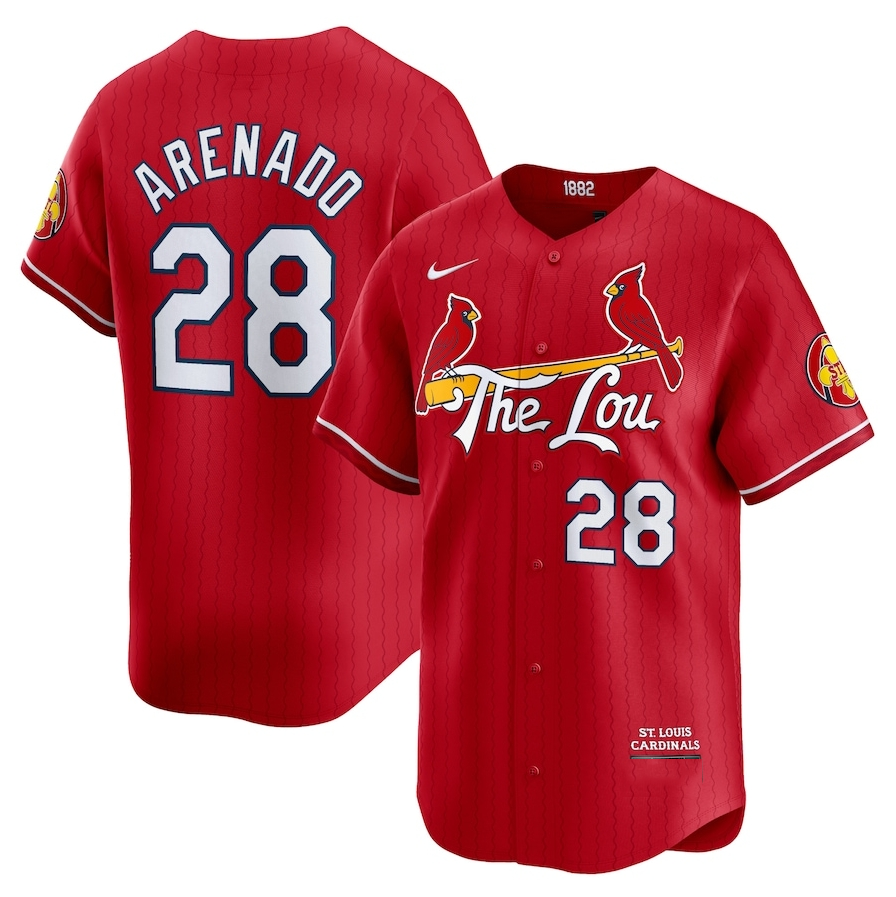 Custom #28 Red 2024 City Connect STL Baseball Shirt Top