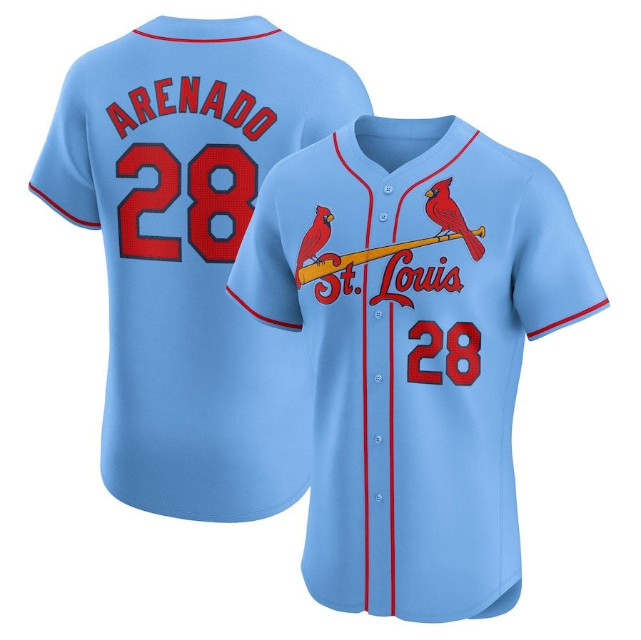 Custom #28 Light Blue STL Baseball Shirt Top