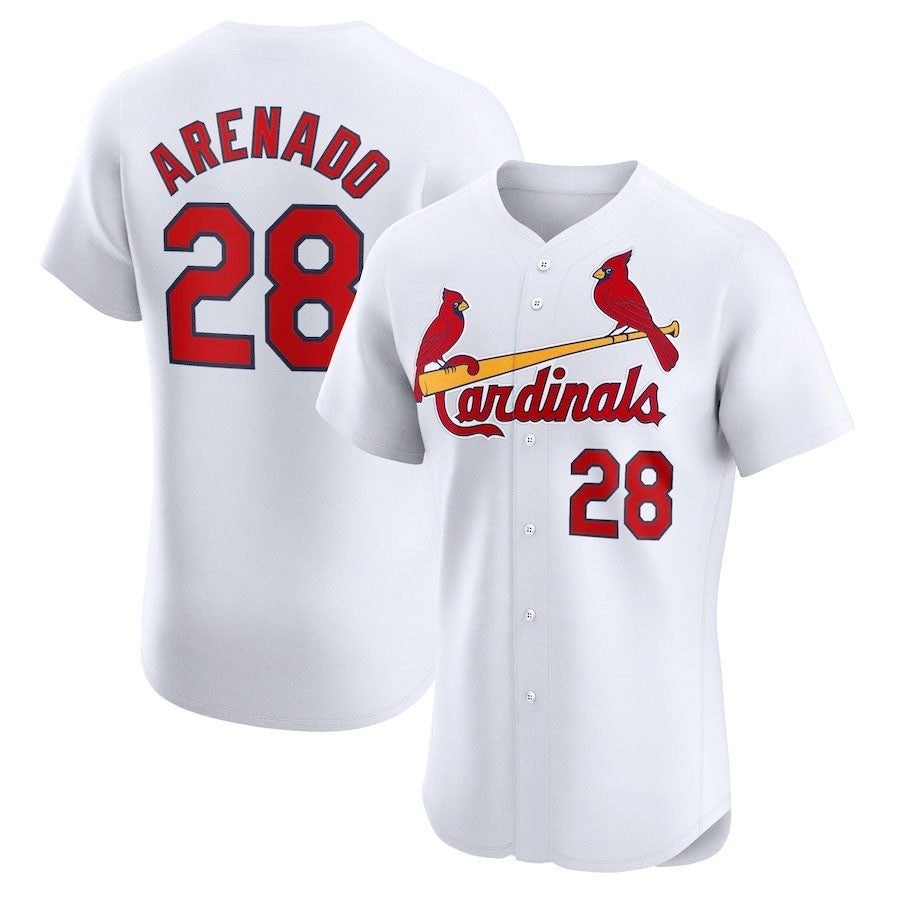 Custom #28 White STL Baseball Shirt Top