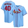 Custom #40 Light Blue STL Baseball Shirt Top