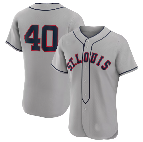 Custom #40 Gray 2024 STL Baseball Shirt Top