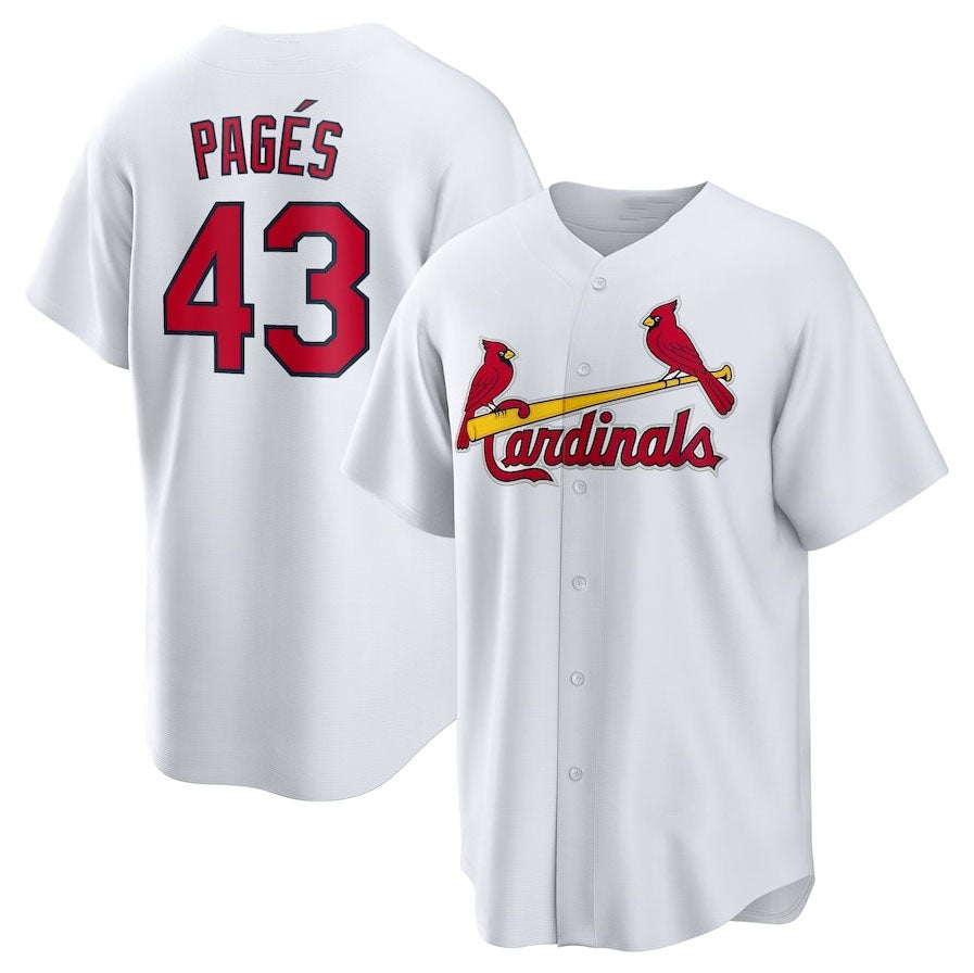 Custom #43 White STL Baseball Shirt Top