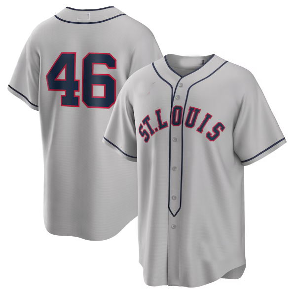 Custom #46 Gray 2024 STL Baseball Shirt Top
