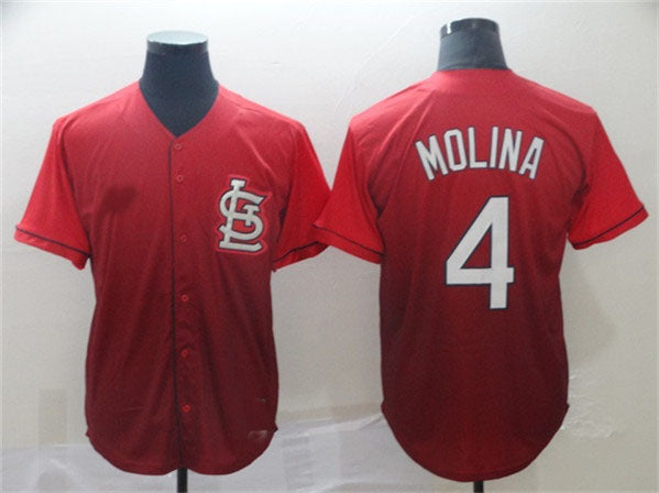 Custom #4 Red STL Baseball Shirt Top
