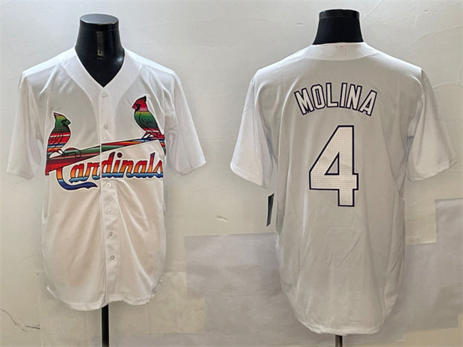 Custom #4 White STL Baseball Shirt Top