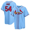Custom #54 Light Blue STL Baseball Shirt Top