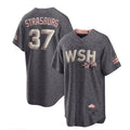 Custom #37 Charcoal City Connect WSH Baseball Shirt Top