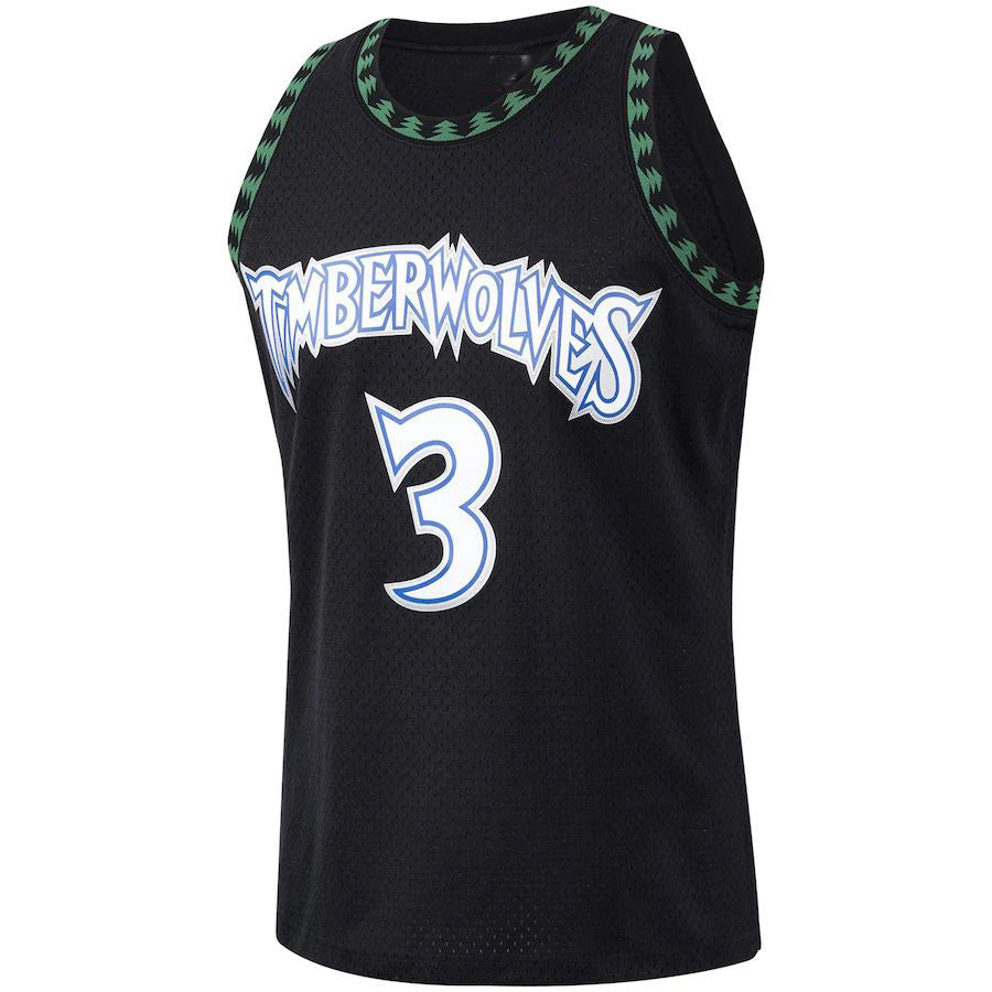 Custom #3 Black 1997 MIN Basketball Shirt Top