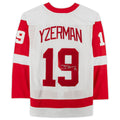 Custom #19 White DET Hockey Shirt Top