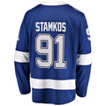 Custom #91 Blue 2022 Stanley Cup TBL Hockey Shirt Top