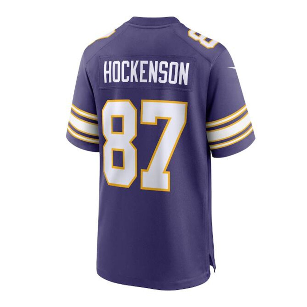 Custom #87 Purple MIN Football Shirt Top