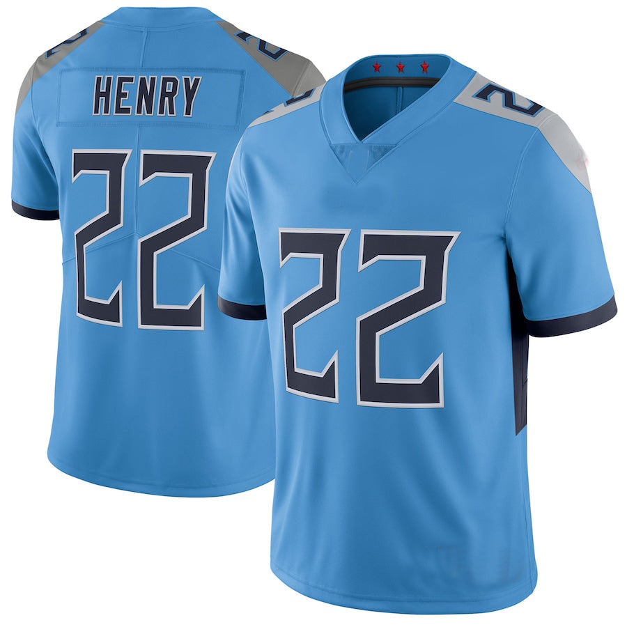 Custom #22 Light Blue TEN Football Shirt Top