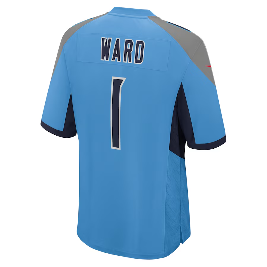 Custom #1 Light Blue 2025 TEN Football Shirt Top