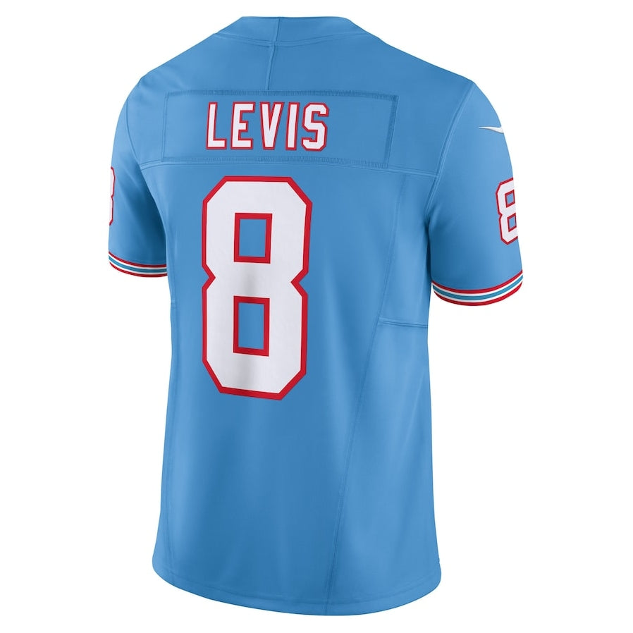 Custom #8 Light Blue Throwback TEN Football Shirt Top