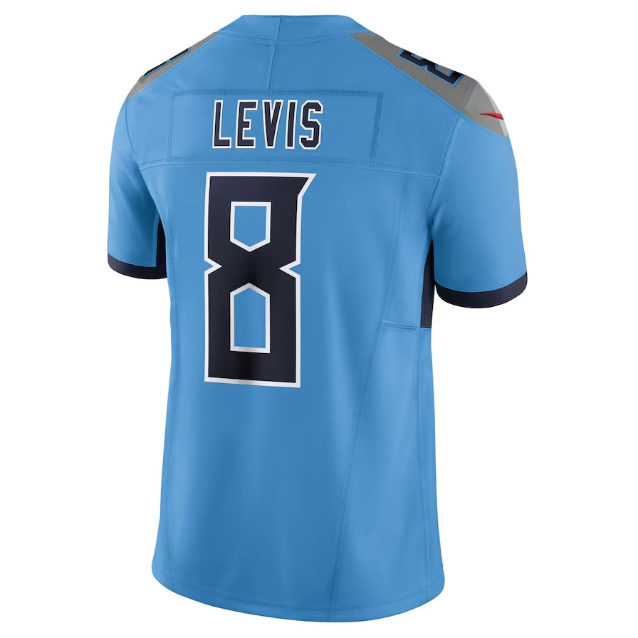 Custom #8 Light Blue TEN Football Shirt Top