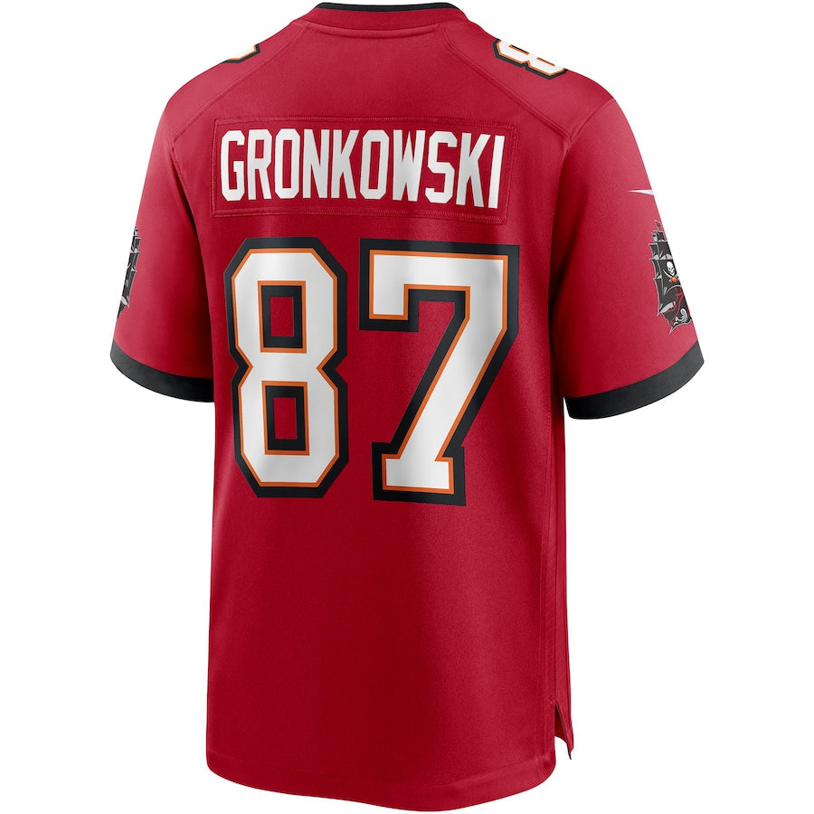 Custom #87 Red TB Football Shirt Top
