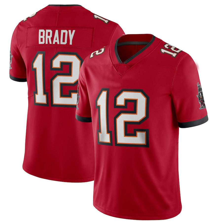 Custom #12 Red TB Football Shirt Top