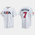 Custom #7 White 2023 CWS Baseball Shirt Top