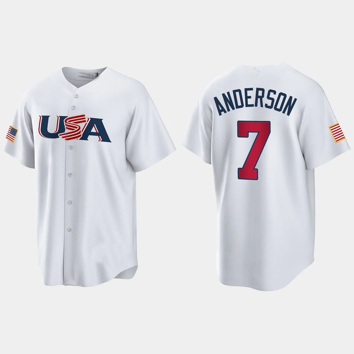 Custom #7 White 2023 CWS Baseball Shirt Top