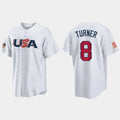 Custom #8 White 2023 PHI Baseball Shirt Top