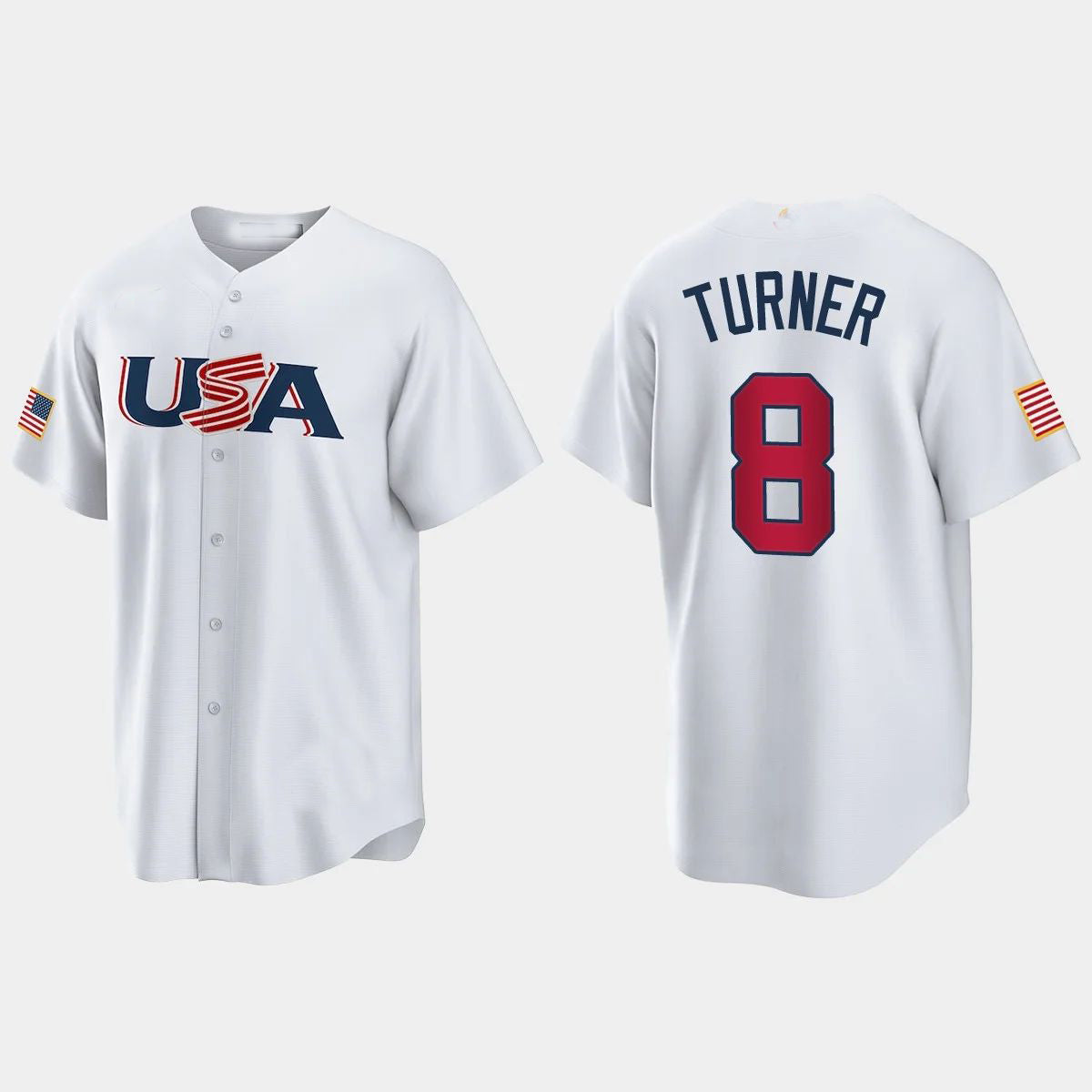 Custom #8 White 2023 PHI Baseball Shirt Top