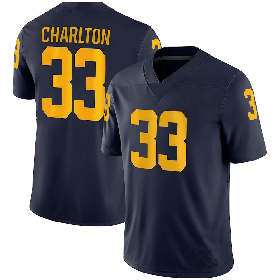 Custom #33 Navy College Shirt Top