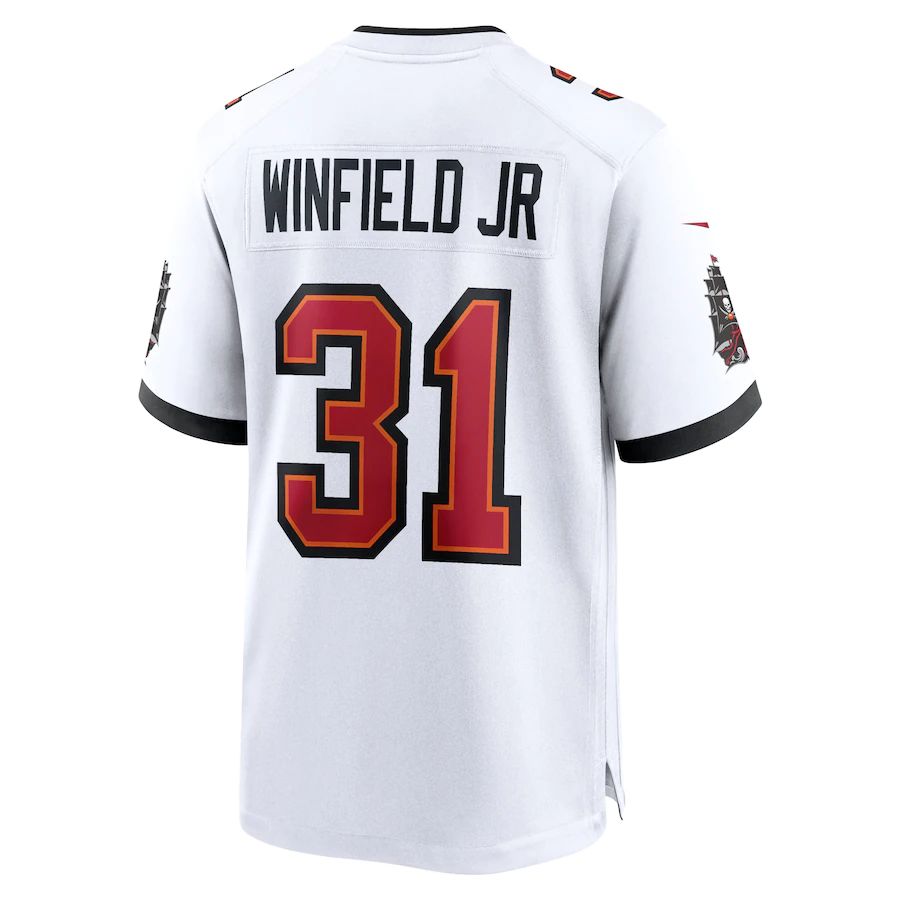 Custom #31 White TB Football Shirt Top