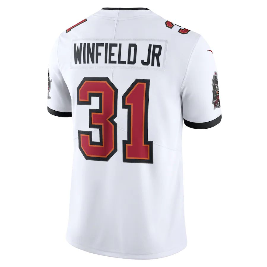 Custom #31 White TB Football Shirt Top