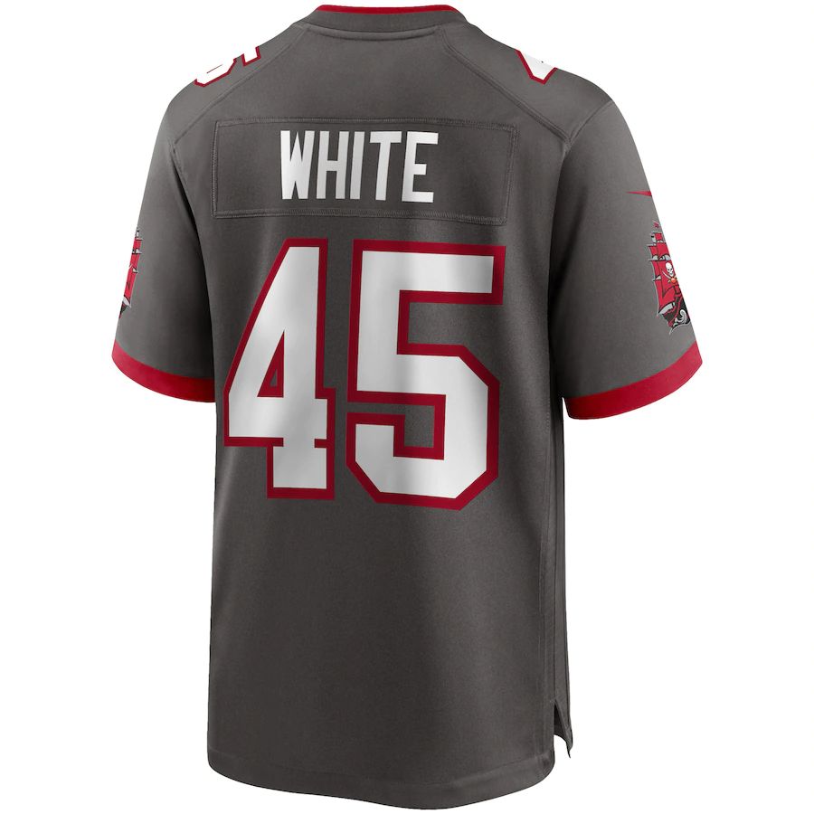 Custom #45 White TB Football Shirt Top