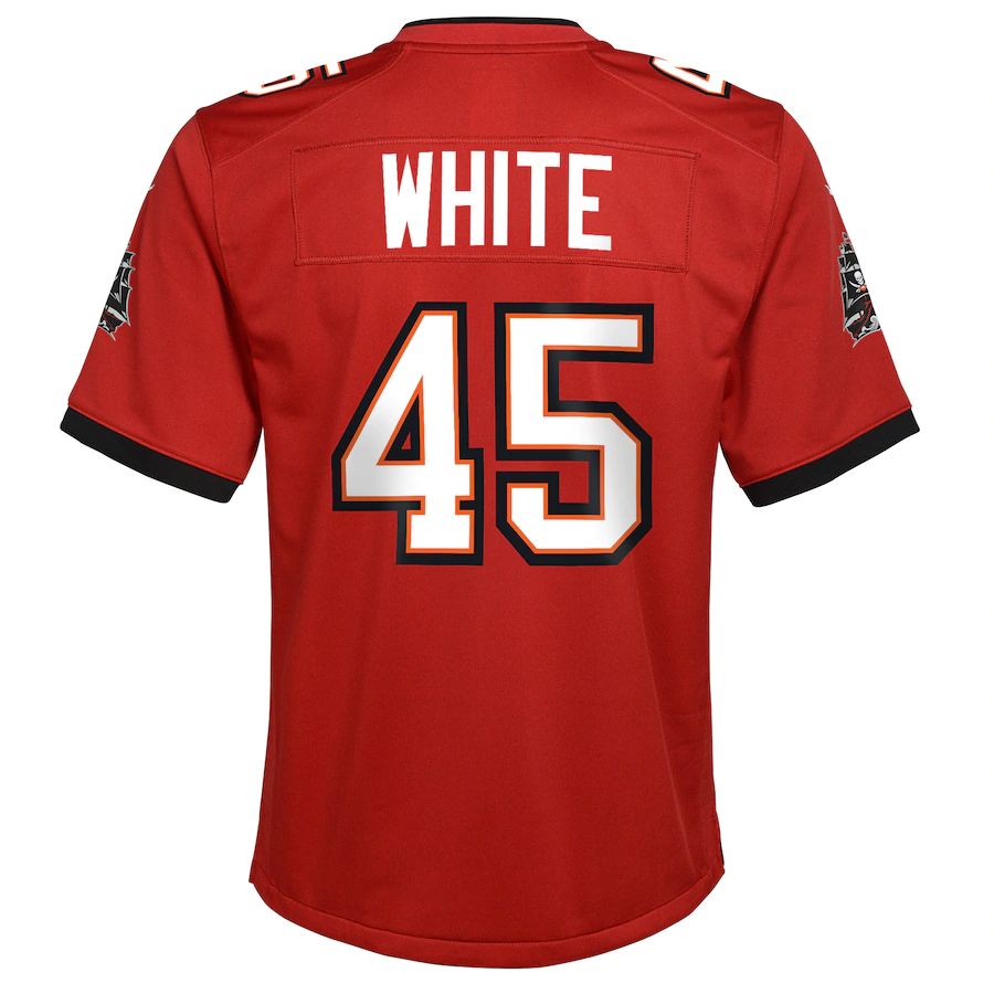 Custom #45 White TB Football Shirt Top