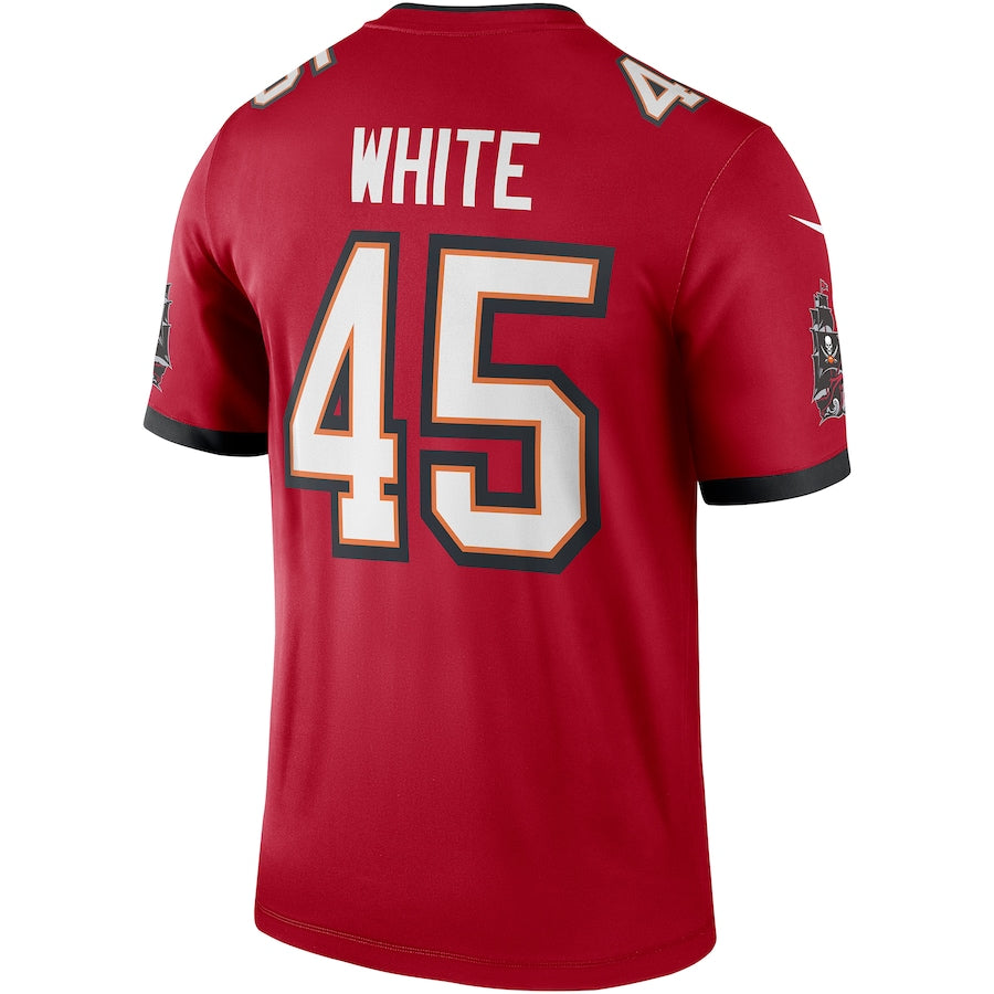 Custom #45 White TB Football Shirt Top