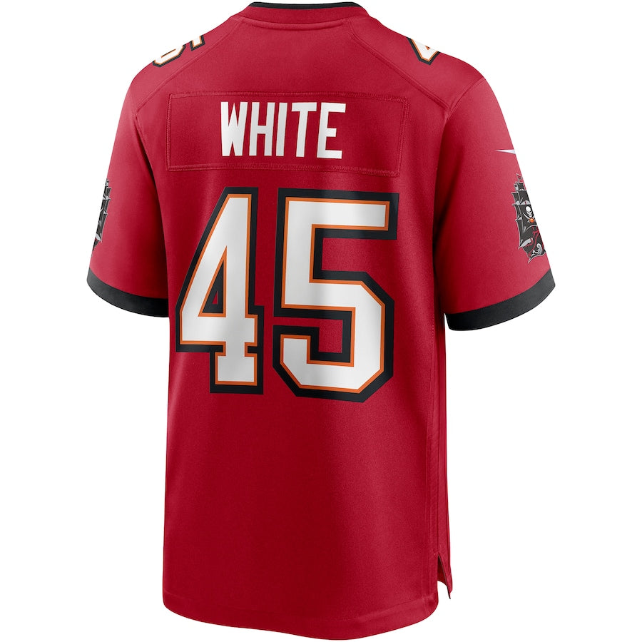 Custom #45 White TB Football Shirt Top