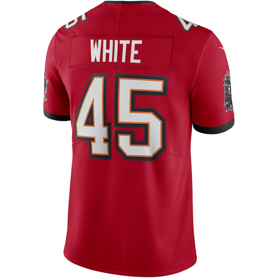 Custom #45 White TB Football Shirt Top