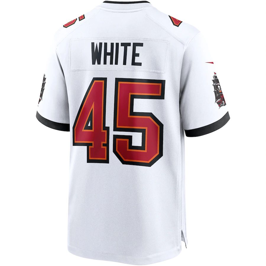 Custom #45 White TB Football Shirt Top