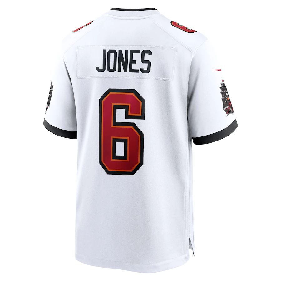 Custom #6 White TB Football Shirt Top