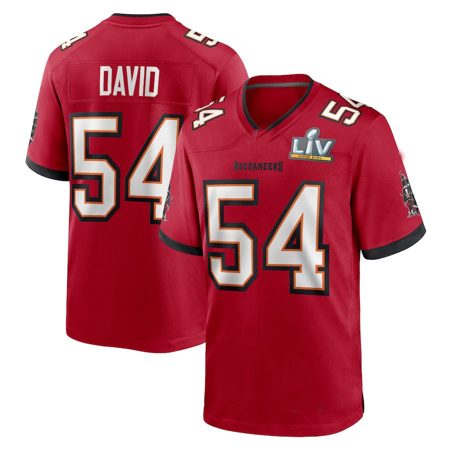 Custom #54 Red Super Bowl TB Football Shirt Top
