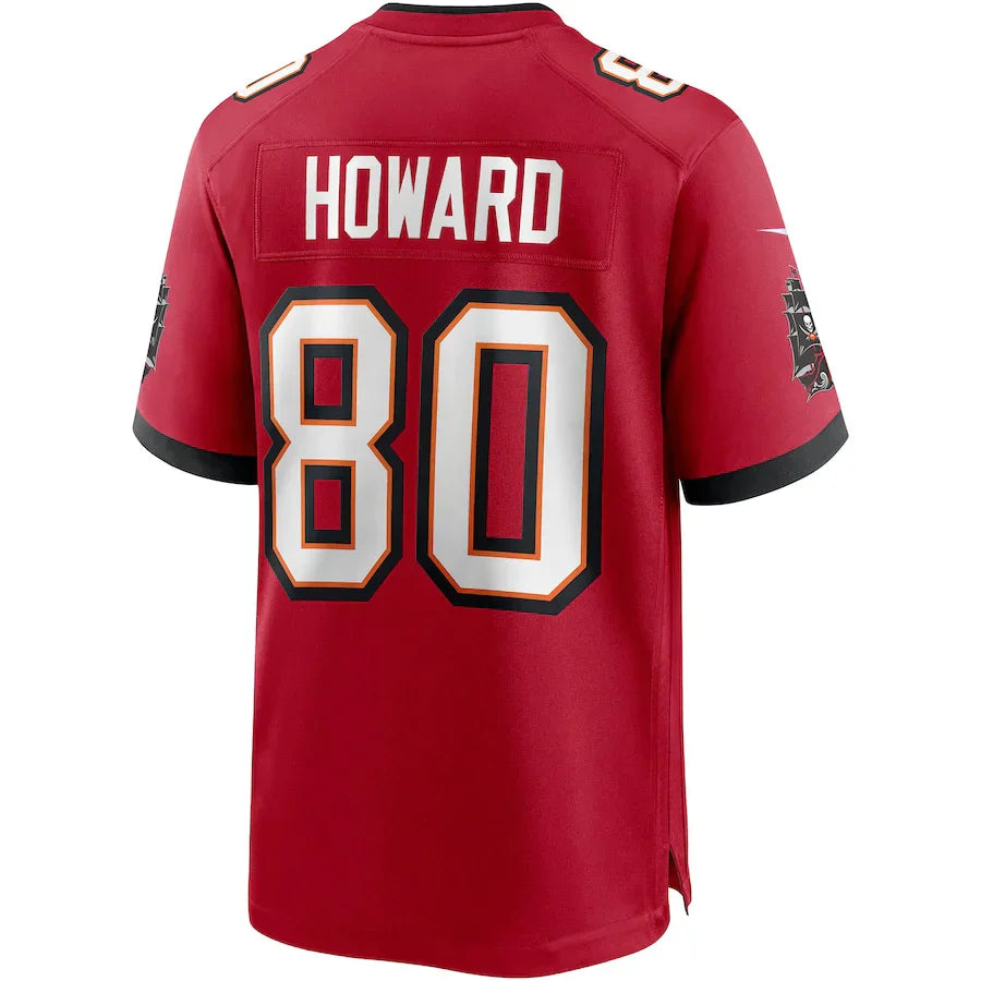 Custom #80 Red TB Football Shirt Top