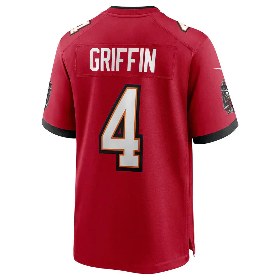 Custom #4 Red TB Football Shirt Top