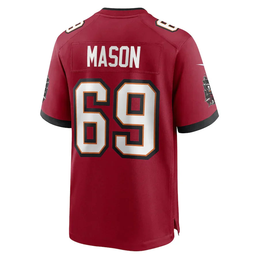 Custom #69 Red TB Football Shirt Top