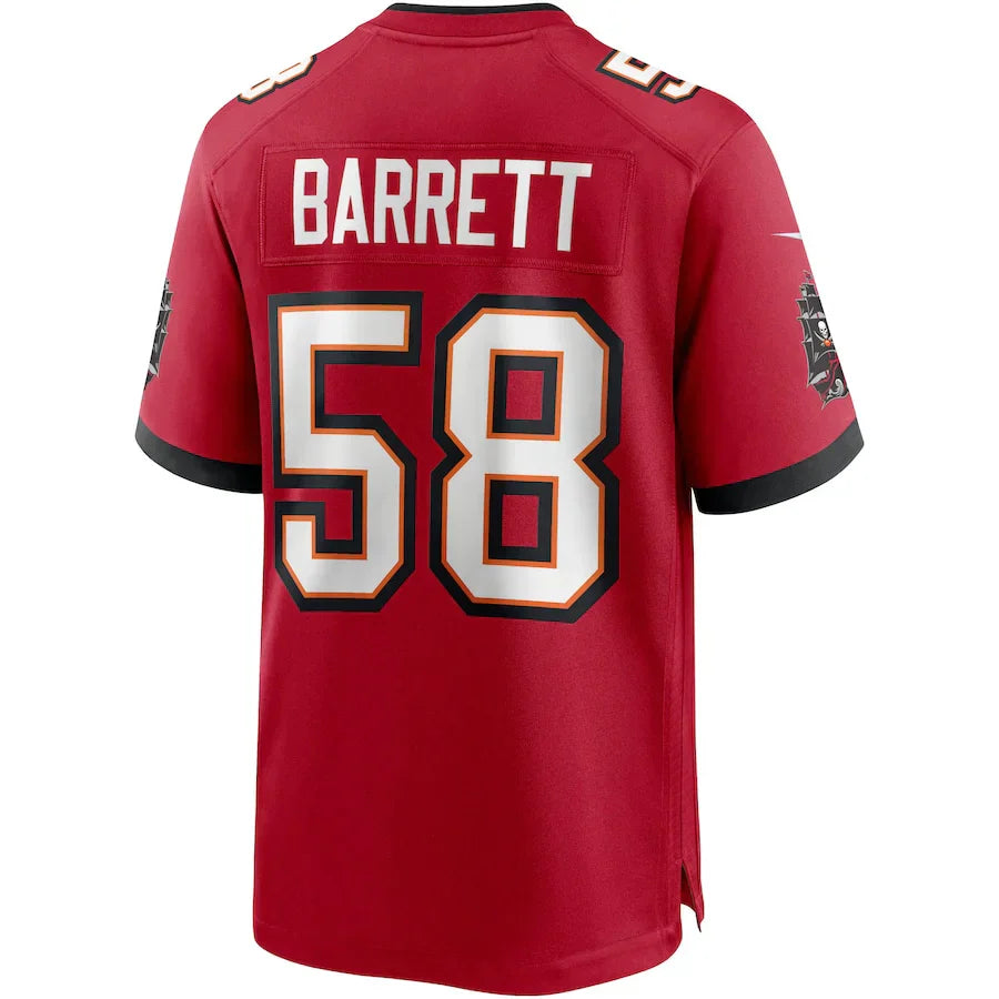 Custom #58 Red TB Football Shirt Top