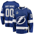 Custom Blue 2021 Stanley Cup TBL Hockey Shirt Top