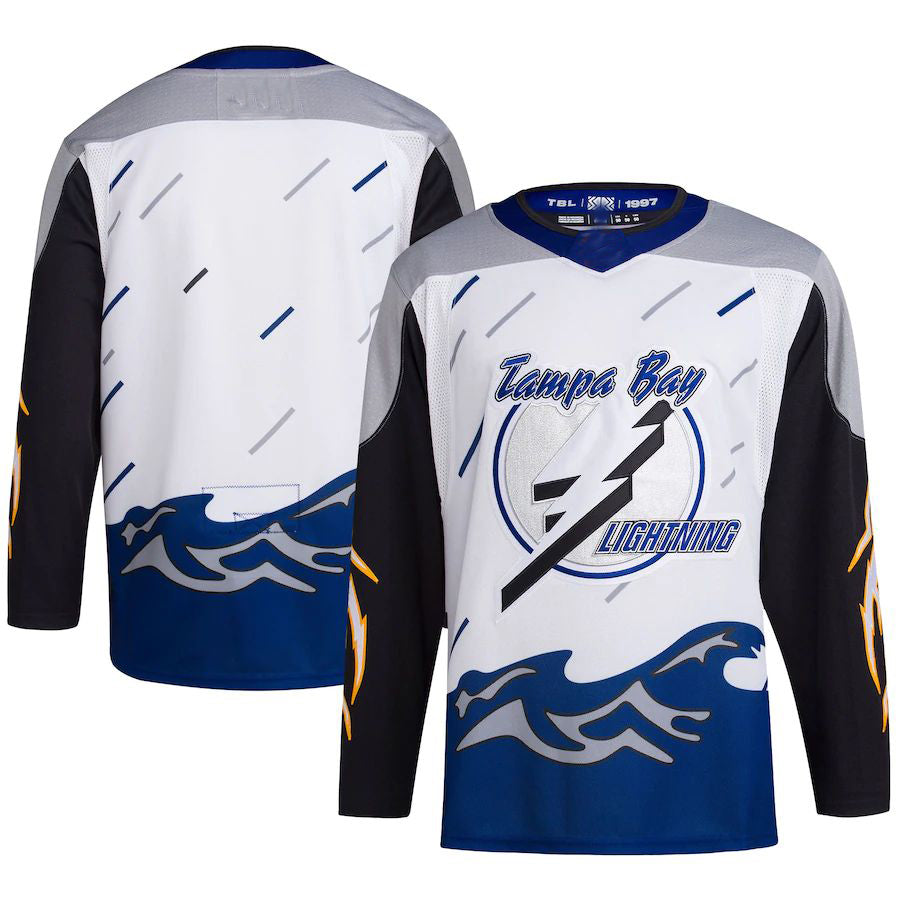 Custom White Retro TBL Hockey Shirt Top