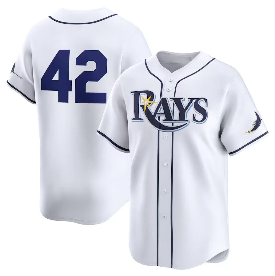 Custom #42 White 2024 Jackie Robinson Day TB Baseball Shirt Top