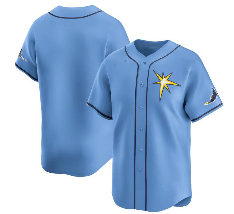Custom Light Blue TB Baseball Shirt Top