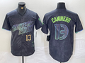 Custom #13 Charcoal 2024 City Connect TB Baseball Shirt Top