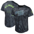 Custom #18 Charcoal 2024 City Connect TB Baseball Shirt Top
