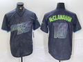 Custom #18 Charcoal 2024 City Connect TB Baseball Shirt Top