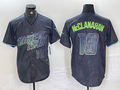 Custom #18 Charcoal 2024 City Connect TB Baseball Shirt Top