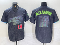 Custom #18 Charcoal 2024 City Connect TB Baseball Shirt Top